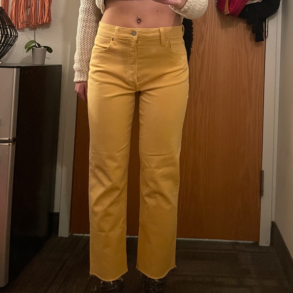 Yellow Short Leg Jeans